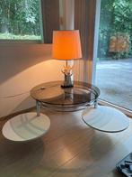 Vintage salontafel van gerookt glas uit de jaren 70/80, Huis en Inrichting, Tafels | Salontafels, Ophalen, Gebruikt, 50 tot 100 cm