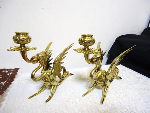 Bougeoirs Dragon bronze Griffon antique 19ème siècle😍💑🎁👌, Antiquités & Art, Antiquités | Bougeoirs, Cuivre ou Bronze, Enlèvement ou Envoi