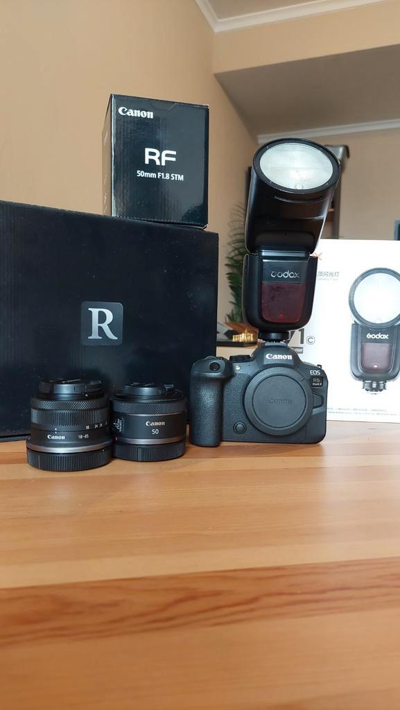 Canon r6 mk II + flash godox v1 + accessoires, TV, Hi-fi & Vidéo, Appareils photo numériques, Comme neuf, Canon, Sans zoom optique