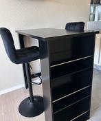 Bartafel met 2 velvet draaibare barstoelen, Huis en Inrichting, Tafels | Statafels, Ophalen, Zo goed als nieuw