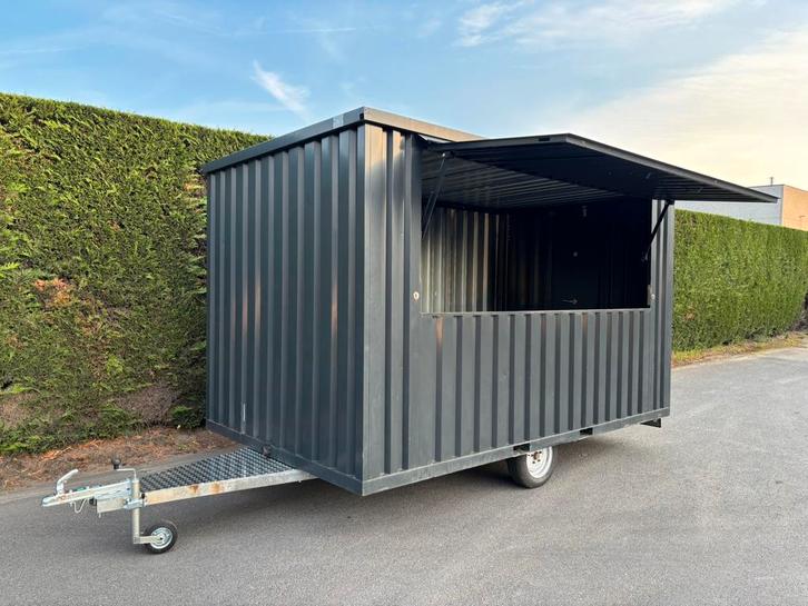 Verkoopswagen, barcontainer, mobiele unit aanhangwagen, Auto diversen, Aanhangers en Bagagewagens, Zo goed als nieuw, Ophalen