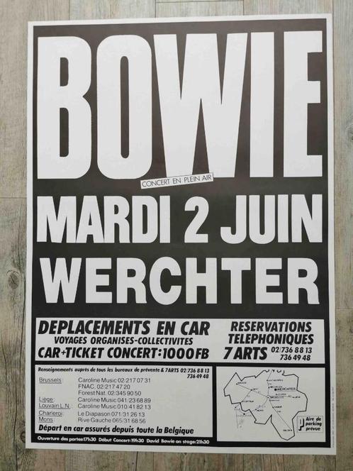 DAVID BOWIE - WERCHTER - ORIGINELE POSTER - 61/86 CM, Verzamelen, Posters, Zo goed als nieuw, Muziek, Deurposter of groter, Rechthoekig Staand