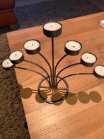 7-armige kandelaar met theelichtjes, Huis en Inrichting, Ophalen, Zo goed als nieuw, Metaal, Kandelaar