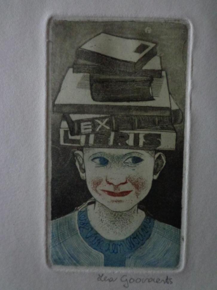 leuke ex-libris van Lea Goovaerts, Antiek en Kunst, Kunst | Etsen en Gravures, Ophalen of Verzenden