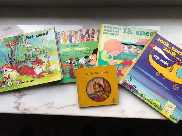 5 vintage hardcover peuterboeken o.a. pop up boek, Boeken, Kinderboeken | Baby's en Peuters, Zo goed als nieuw, 3 tot 4 jaar, Uitklap-, Voel- of Ontdekboek