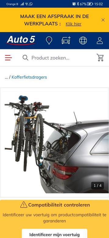 Fietsendrager voor koffermontage NORAUTO/ Norbike 3  