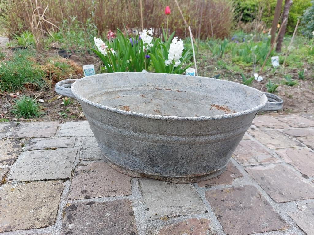 Zinken teil / kuip, Ophalen of Verzenden, Gebruikt, Metaal, Balkon