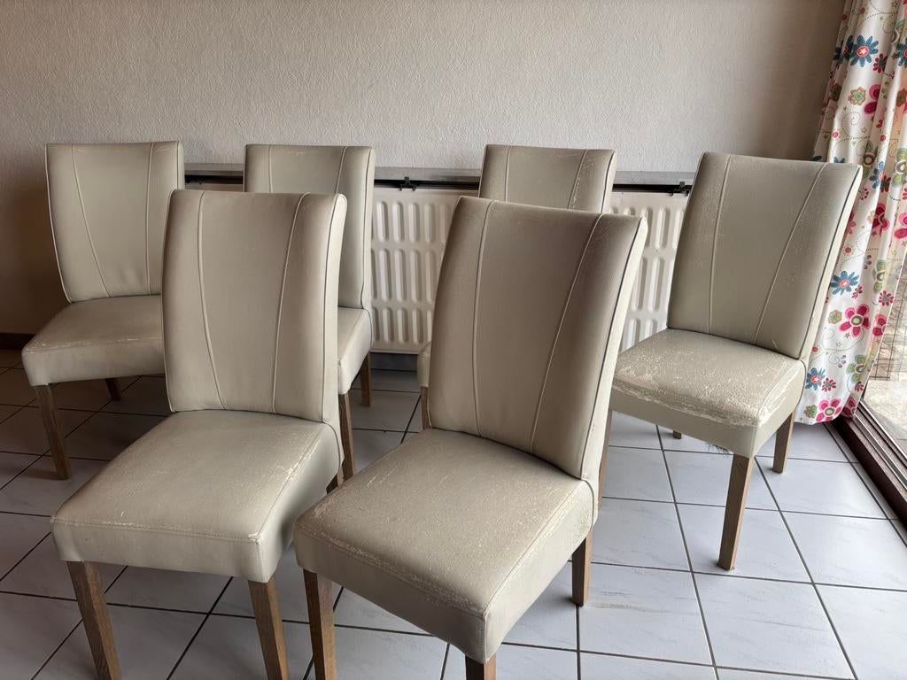 6 stoelen, Ophalen, Gebruikt, Overige kleuren, Leer