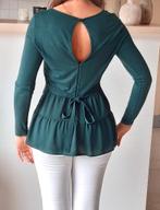 Blouse verte détail en voile, Enlèvement ou Envoi, Porté, Taille 36 (S)