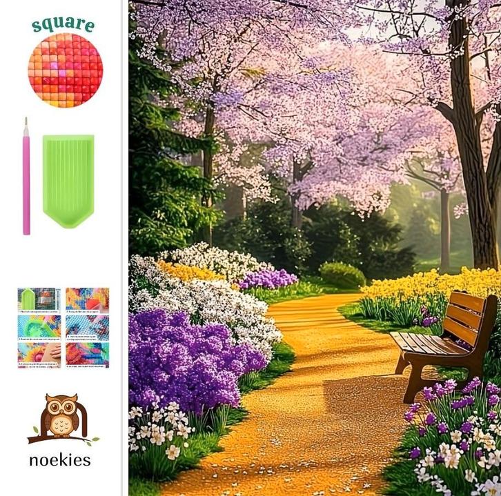 nr 65 Diamond Painting bloemen bos 50x40cm (vierkant), Hobby en Vrije tijd, Knutselen, Nieuw, Knutselwerk, Ophalen of Verzenden