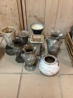 8 Gietijzeren vazen, Tuin en Terras, Ophalen, Gebruikt