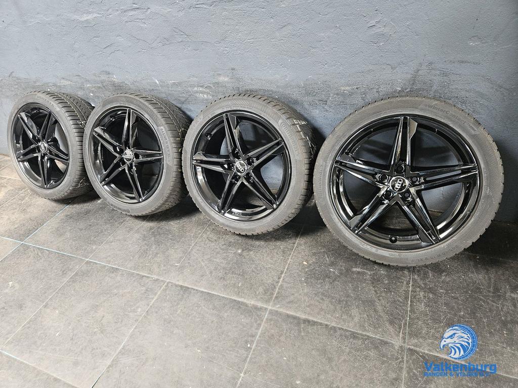 6mm! Originele Audi A4 B9 8W 18 inch zwarte velgen 5x112 win, Auto-onderdelen, Banden en Velgen, 18 inch, -, -, Banden en Velgen