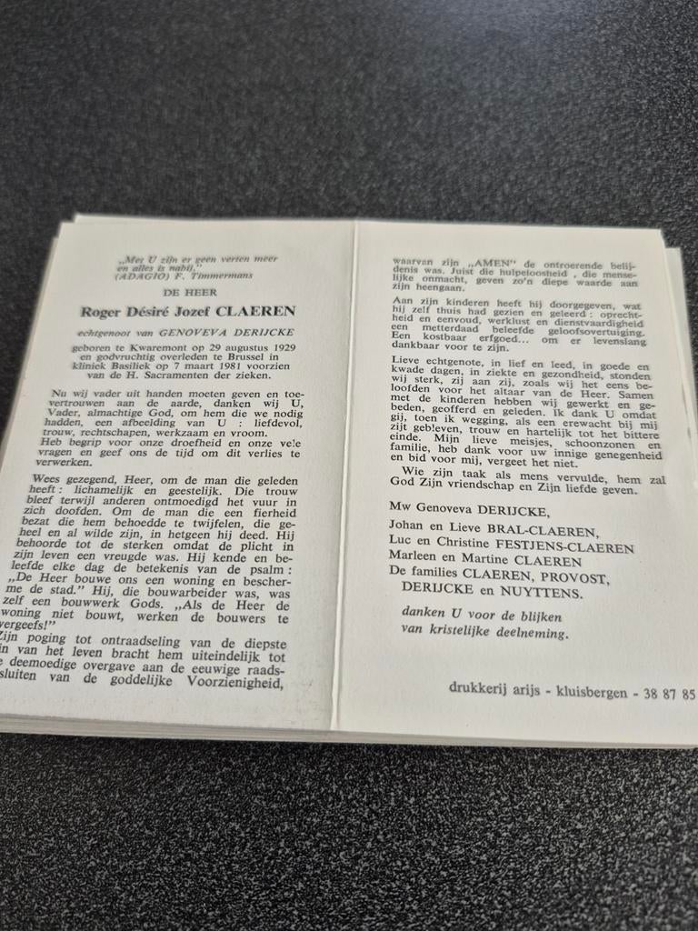 Bidprentjes Kwaremont, Collections, Images pieuses & Faire-part, Enlèvement ou Envoi