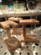 Oude KWAK glazen met houten steun , 3 stuks, Enlèvement, Comme neuf, Verre à bière