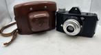 Vintage Agfa Click II 120 filmcamera met leren hoesje, Audio, Tv en Foto, Fotocamera's Analoog, Ophalen of Verzenden, Gebruikt