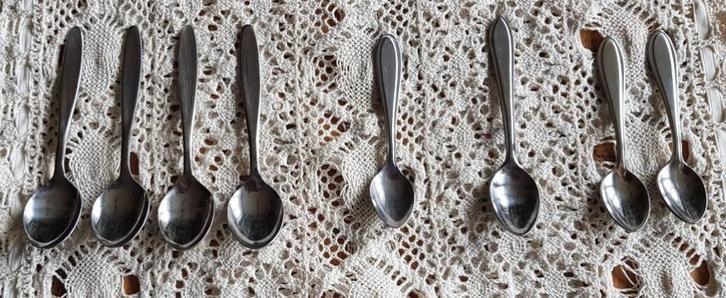 8 advokaat lepeltjes, stainless, Nieuwpoort, Inoxa, RVS, Maison & Meubles, Cuisine | Couverts, Couverts en vrac, -, Utilisé, -