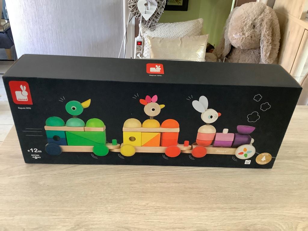 Janod Zigolos grote houten trein (Nieuw), Kinderen en Baby's, Speelgoed | Houten speelgoed, Nieuw, Duw- of Trekspeelgoed, Ophalen of Verzenden