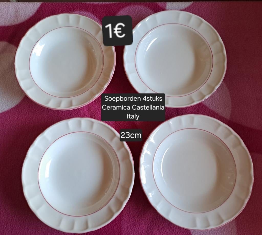 4 soepborden, Huis en Inrichting, Ophalen, Bord(en)