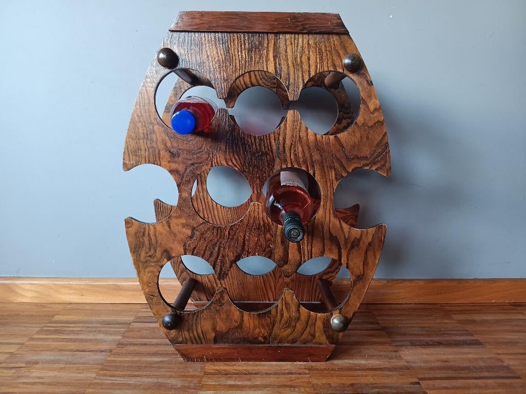 Vintage wijnrek, Huis en Inrichting, Woonaccessoires | Wijnrekken, Gebruikt, 50 tot 75 cm, Hout, 5 tot 15 flessen, Ophalen of Verzenden