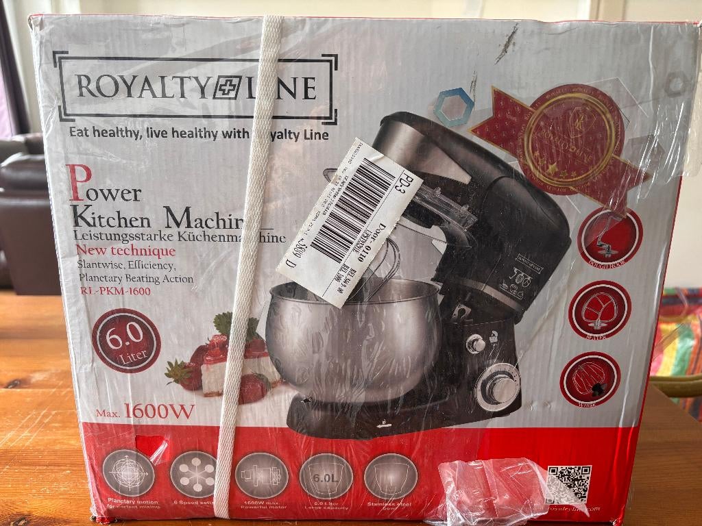 Robot cuisine Multifonction 1600W 6L, 6 Vitesse Royalty line, 4 litres ou plus, Envoi, Neuf, 3 vitesses ou plus