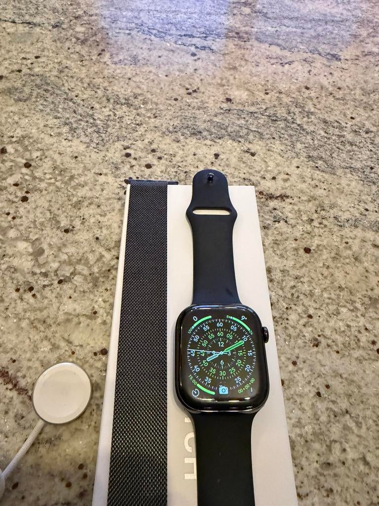 Apple Watch 46mm Titanium/Cellular + Airpods pro 3, Ophalen, Zo goed als nieuw, IOS