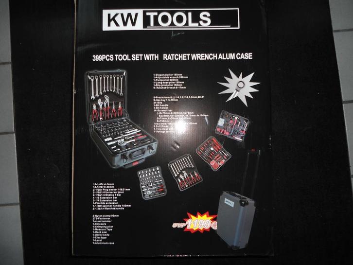 gereedschapskoffer, gereedschapskist 399-delig nieuw, Doe-het-zelf en Bouw, Gereedschapskisten, Nieuw, Gevuld, Ophalen