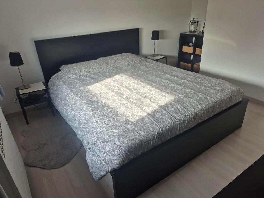 GERESERVEERD Twee persoonsbed - PERFECTE STAAT/leveren W-V, Ophalen, Zwart, Tweepersoons, 140 cm