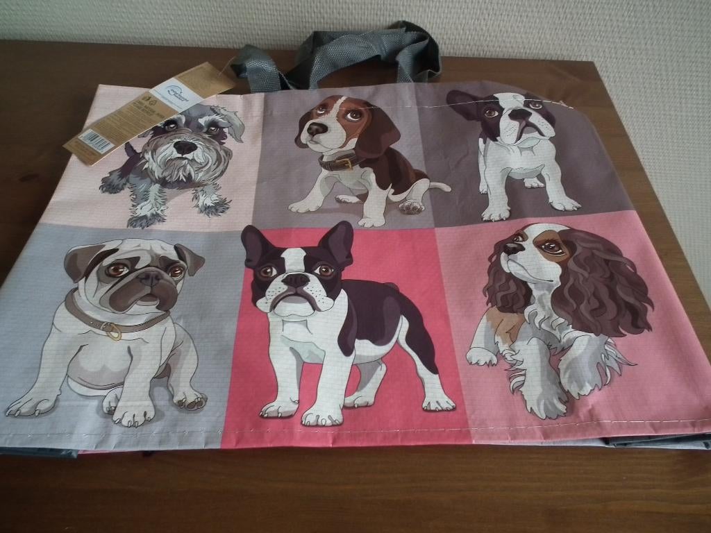 Sac de courses réutilisable (Motifs chiens) 40 x 30 cm, Envoi, Neuf, Autres couleurs, Autres types