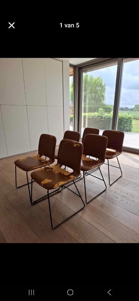 Stoelen etnicraft - zelf te overtrekken, Maison & Meubles, Enlèvement, Cuir, Noir, Cinq, Six Chaises ou plus