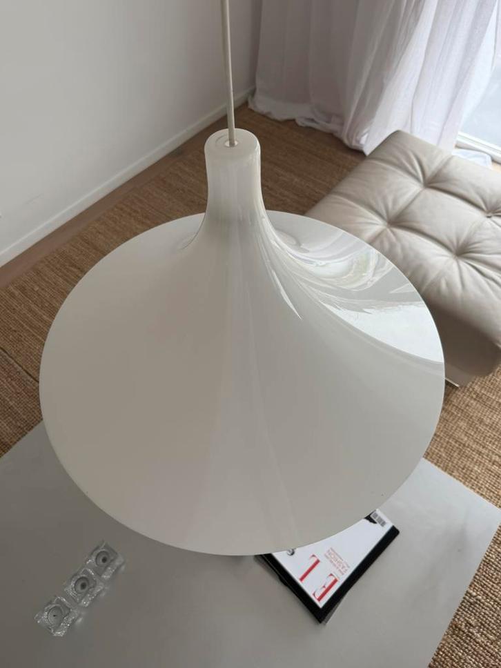 Vintage witte heksenhoed hanglamp, Huis en Inrichting, Lampen | Hanglampen, Zo goed als nieuw, Ophalen