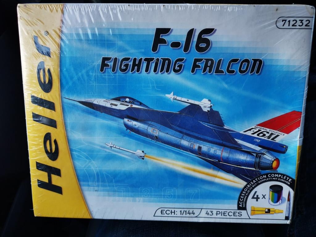 F16 Fighting falcon Heller in blister 1999, 1:72 tot 1:144, Nieuw, Ophalen of Verzenden, Vliegtuig