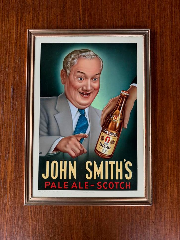 Panneau publicitaire John Smith's Pale Ale - Scotch, Collections, Marques & Objets publicitaires, Comme neuf, Panneau publicitaire
