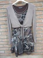 Polyester Jurk + Bolerogilet Cassis, Enlèvement ou Envoi, Cassis, Comme neuf, Brun