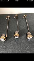 3 halogeen spots retro massieve, Huis en Inrichting, Lampen | Spots, Ophalen, Halogeen, Metaal of Aluminium, Nieuw