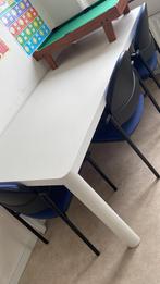 Witte eettafel, Huis en Inrichting, Tafels | Eettafels, Ophalen, Gebruikt, Rechthoekig, Kunststof