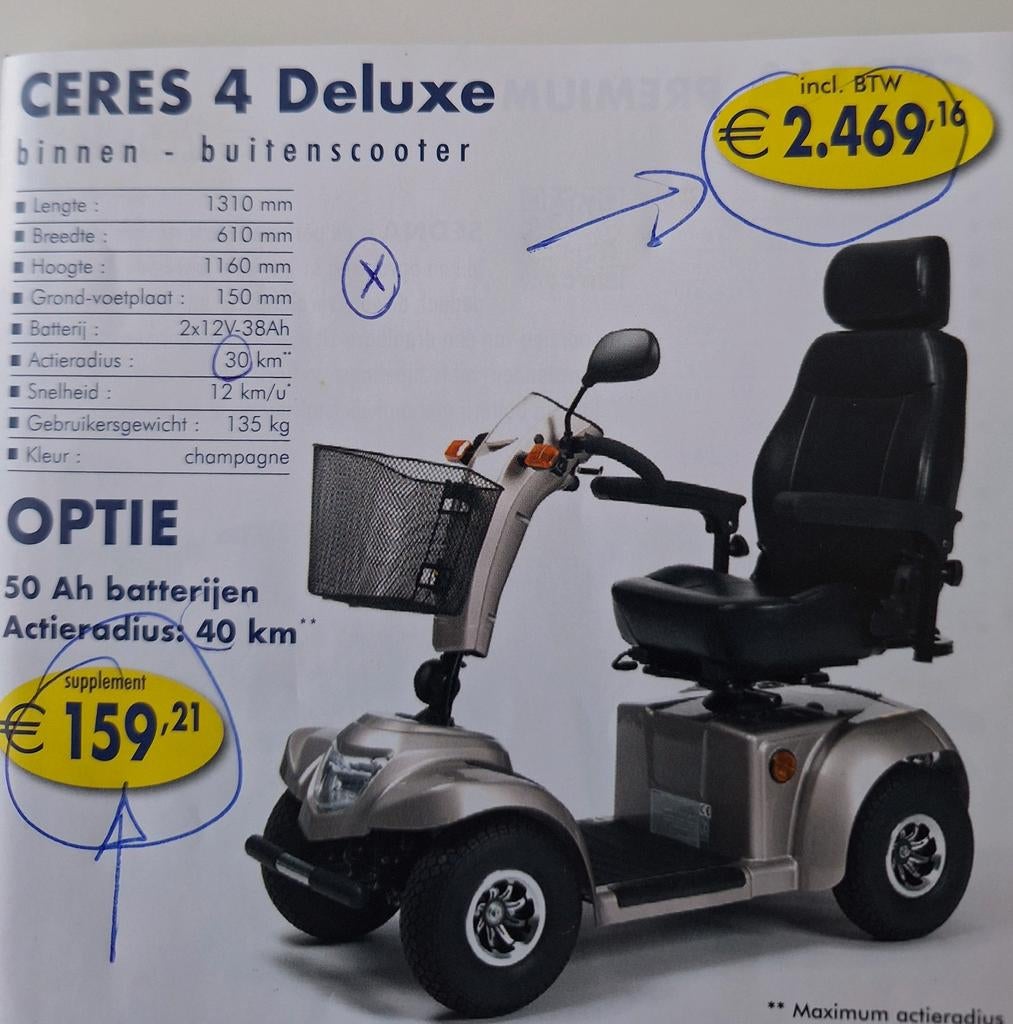 Scooter (met defecte accu), Ophalen