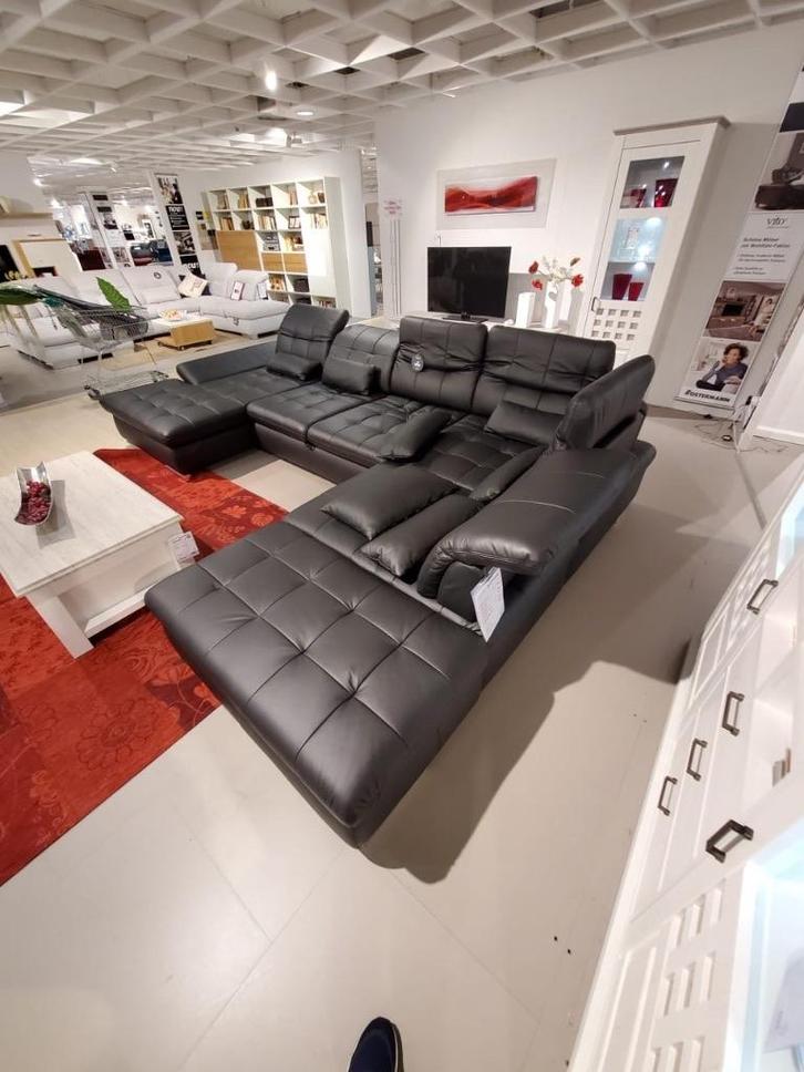 Fauteuil cuir veritable avec espaces de rangement, Maison & Meubles, Fauteuils, Comme neuf, Cuir, 125 cm ou plus, 150 cm ou plus