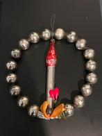 Oude kerstbal, glas, sterkaars, Ophalen of Verzenden, Zo goed als nieuw