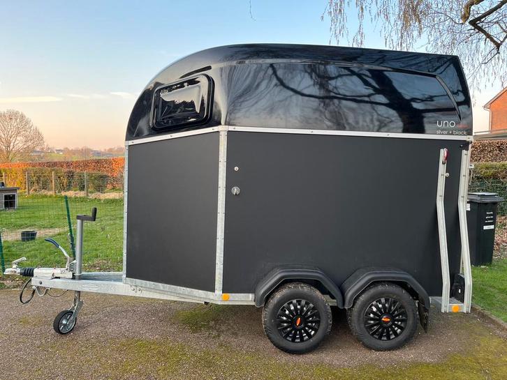Van Bockmann Uno, Dieren en Toebehoren, Paarden en Pony's | Trailers en Aanhangwagens, Zo goed als nieuw, 1½-paards trailer, Aluminium