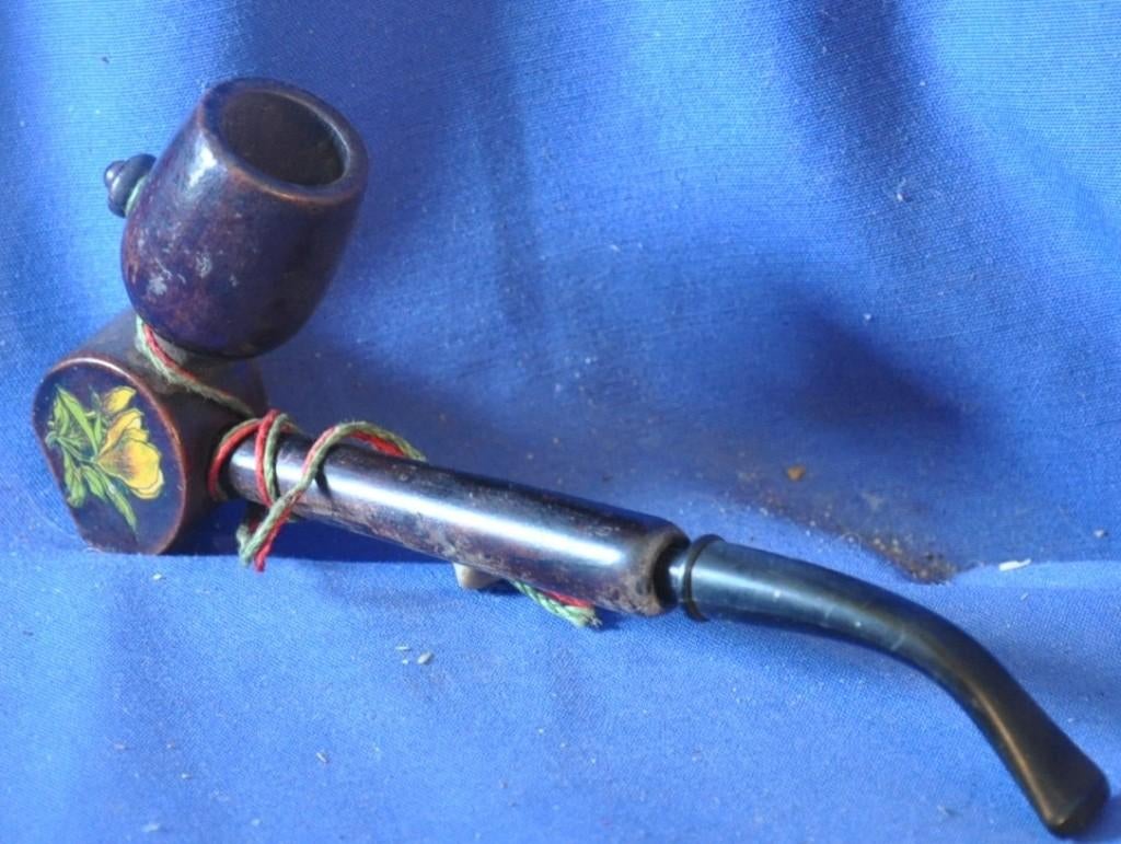 pipe en bois decor fleur  (jo090426), Enlèvement ou Envoi, Utilisé, Autres types