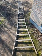Houten ladder 2-delig 22 sporten 5,2 m, Ophalen, Gebruikt, Ladder, Opvouwbaar of Inschuifbaar