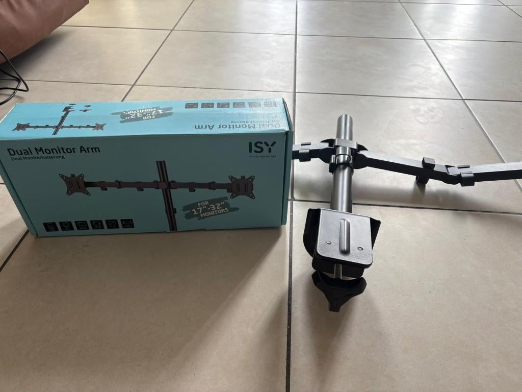 ISY knikarm met twee monitoren (17" tot 32") —, Ophalen, Zo goed als nieuw