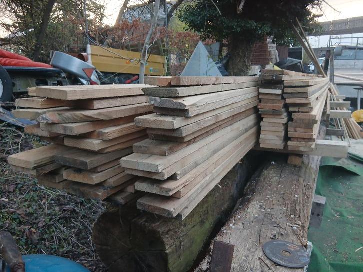 Voliges, planches épicéa avec clous coupés l=10cm x ép. 2cm, Bricolage & Construction, Bois & Planches, Utilisé, Planche, Épicéa