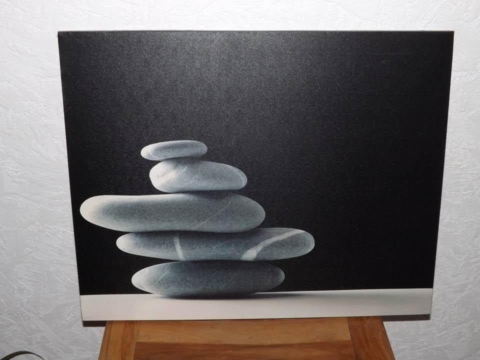 Cadre toile cailloux 50 x 40 cm déco murale, Enlèvement, Utilisé