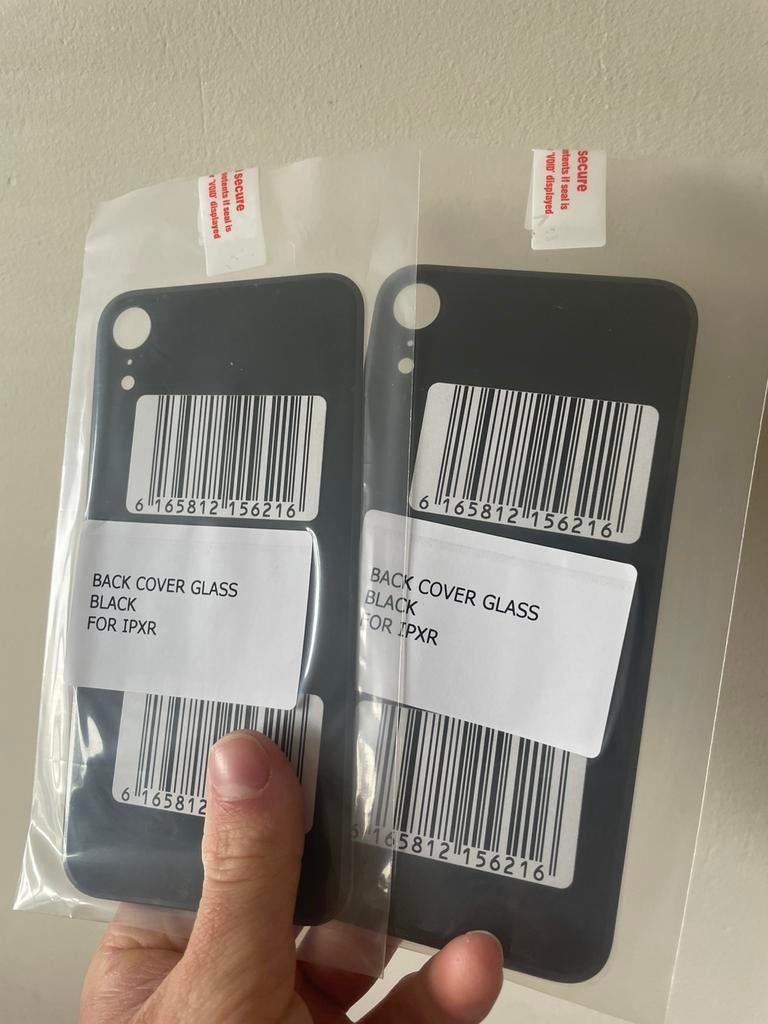 2x Achterglas / backglass / battery cover iPhone XR zwart, IPhone, Overige typen, Nieuw, Ophalen of Verzenden