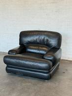 Fauteuil lounge en cuir noir – très confortable, 75 à 100 cm, Moins de 150 cm, Une personne, Enlèvement