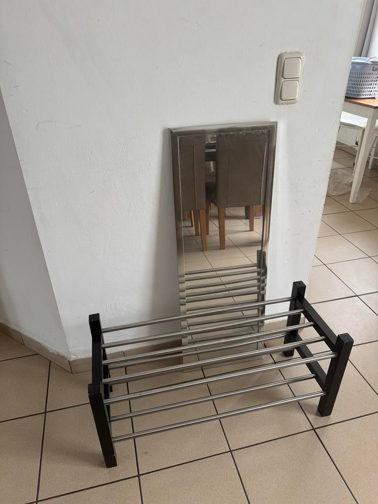 Kleine hal meubel, spiegel en schoenenrek, Ophalen, Zo goed als nieuw