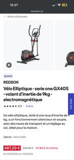 Vélo elliptique reebok ONEGXs 40, Comme neuf, Enlèvement, Jambes, Métal