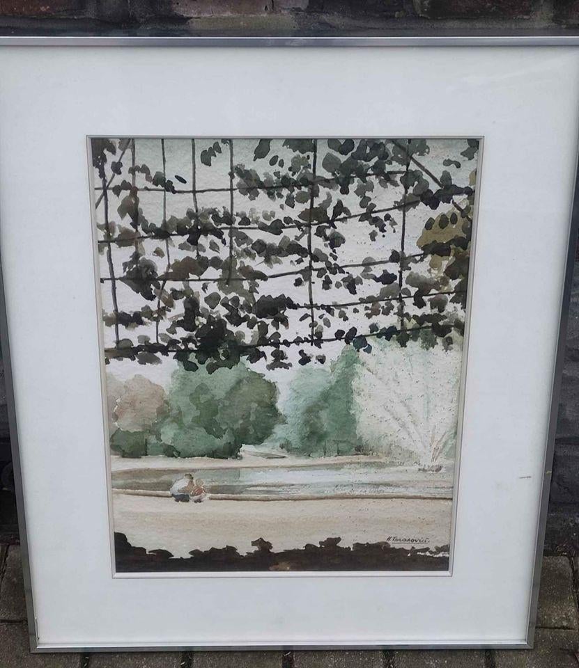 Aquarelle signe Hélène tarasovici, Enlèvement ou Envoi