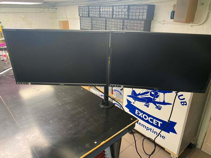 Support +2 écrans 24 pouces Iiyama, Informatique & Logiciels, Moniteurs, Comme neuf, 61 à 100 Hz, DisplayPort, HDMI, VGA, LED